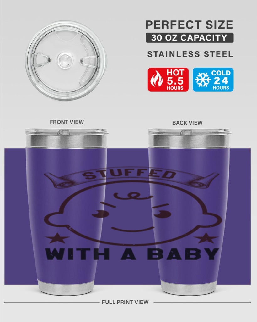 stuffed with a baby Style 14#- baby shower- tumbler