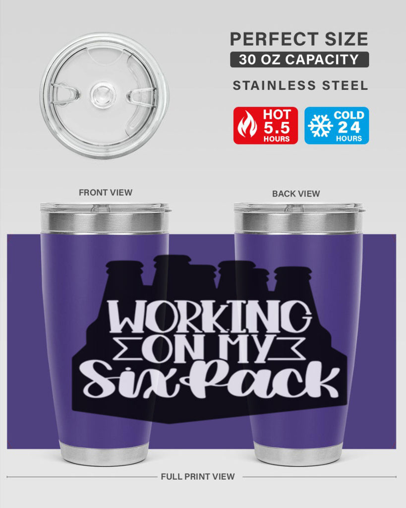 working on my six pack 13#- beer- Tumbler