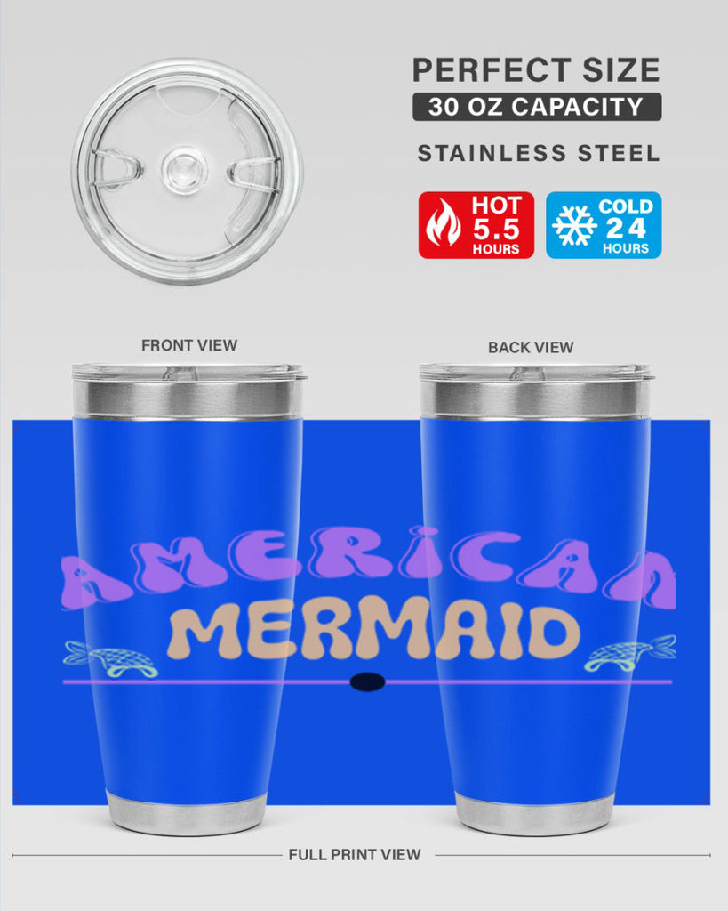 American Mermaid 16#- mermaid- Tumbler