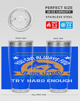 As an entrepreneur you can always find a solution if you try hard enough Style 96#- shark  fish- Tumbler