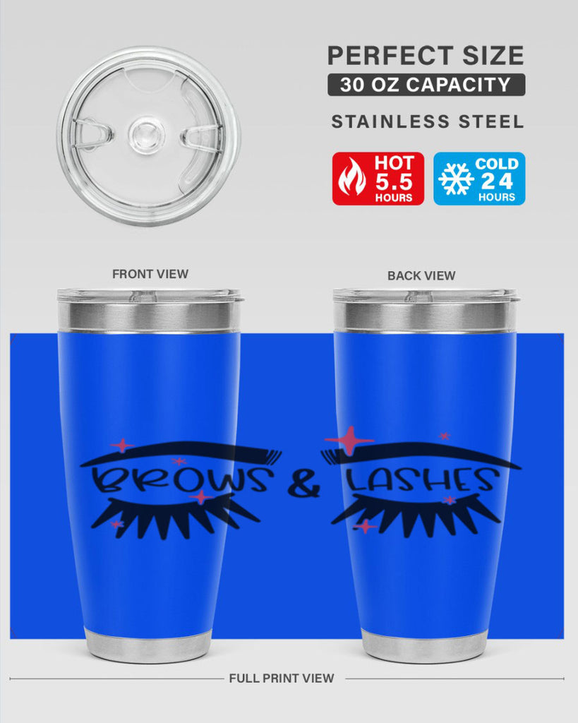 Brows Lashes Style 123#- make up- Tumbler