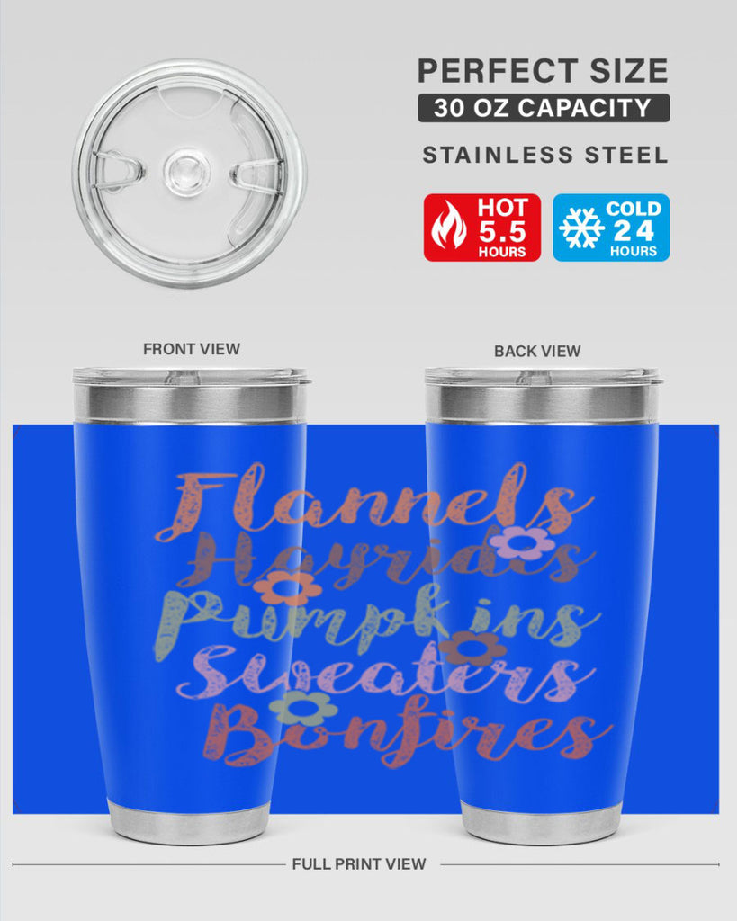 Flannels Hayrides Pumpkins Sweaters Bonfires 185#- fall- Tumbler