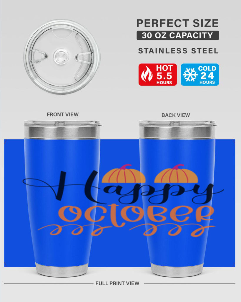 Happy October 238#- fall- Tumbler