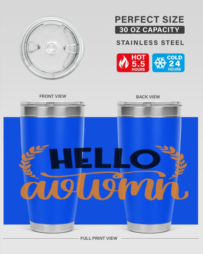 Hello Autumn 493#- fall- Tumbler