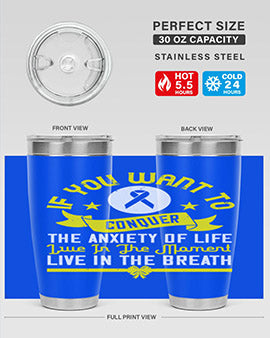 If you want to conquer the anxiety of life live in the moment live in the breath Style 41#- self awareness- Tumbler