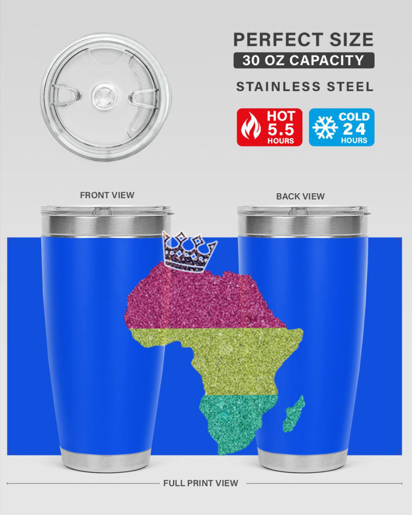 Juneteenth Crown Africa Flag 6#- Juneteenth- tumbler