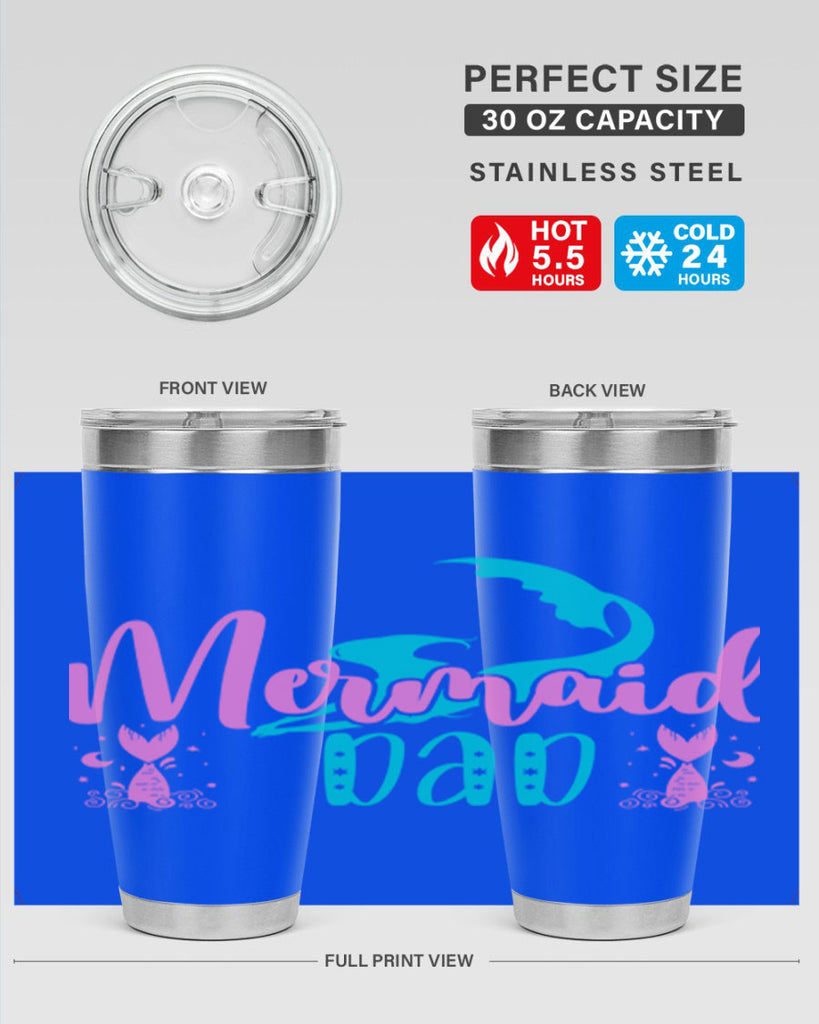 Mermaid Dad 356#- mermaid- Tumbler