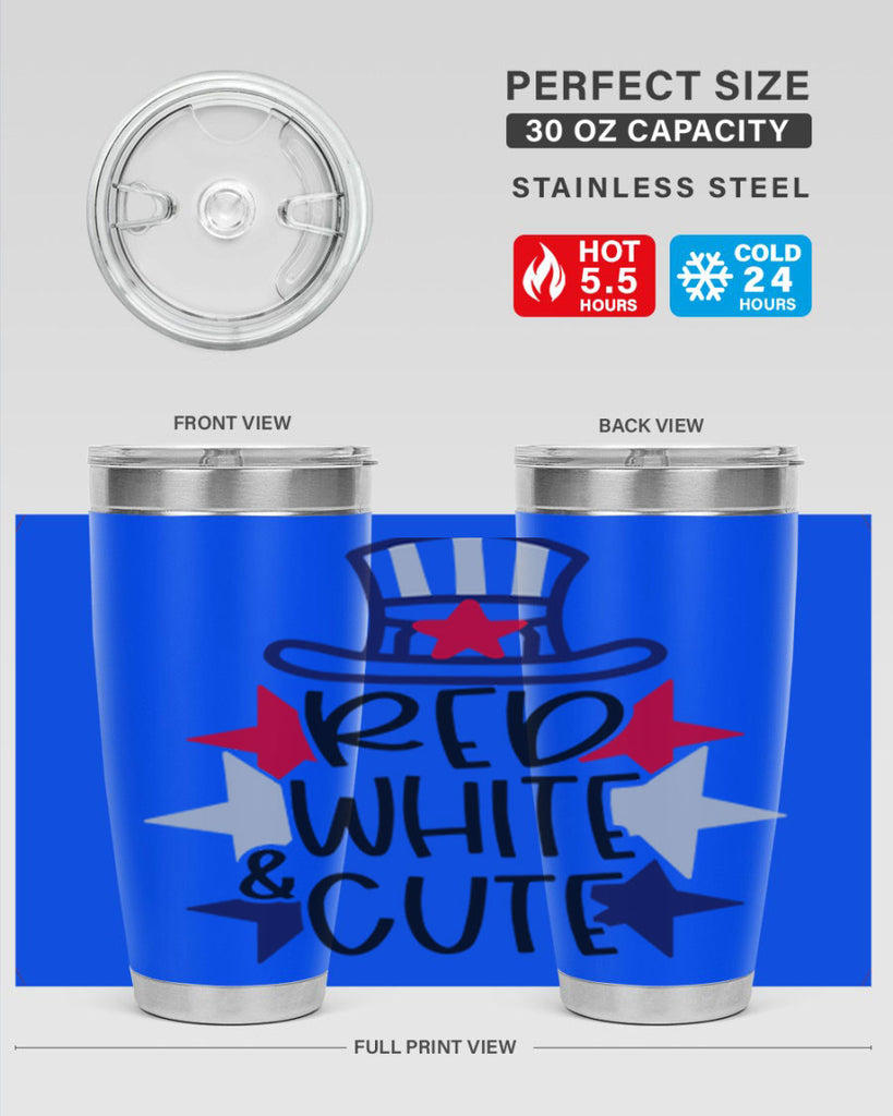 Red White Cute Style 169#- Fourt Of July- Tumbler