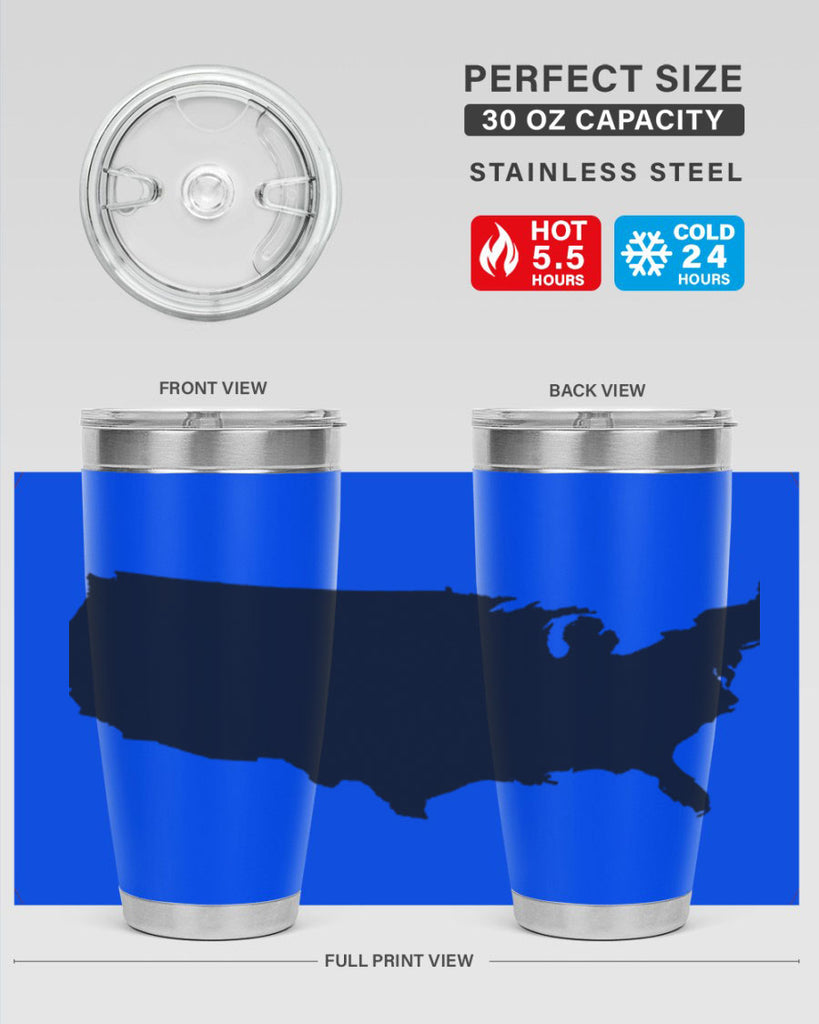 USA Solid Map Style 76#- Fourt Of July- Tumbler