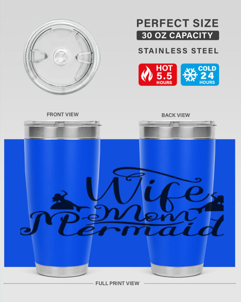 Wife Mom Mermaid 671#- mermaid- Tumbler