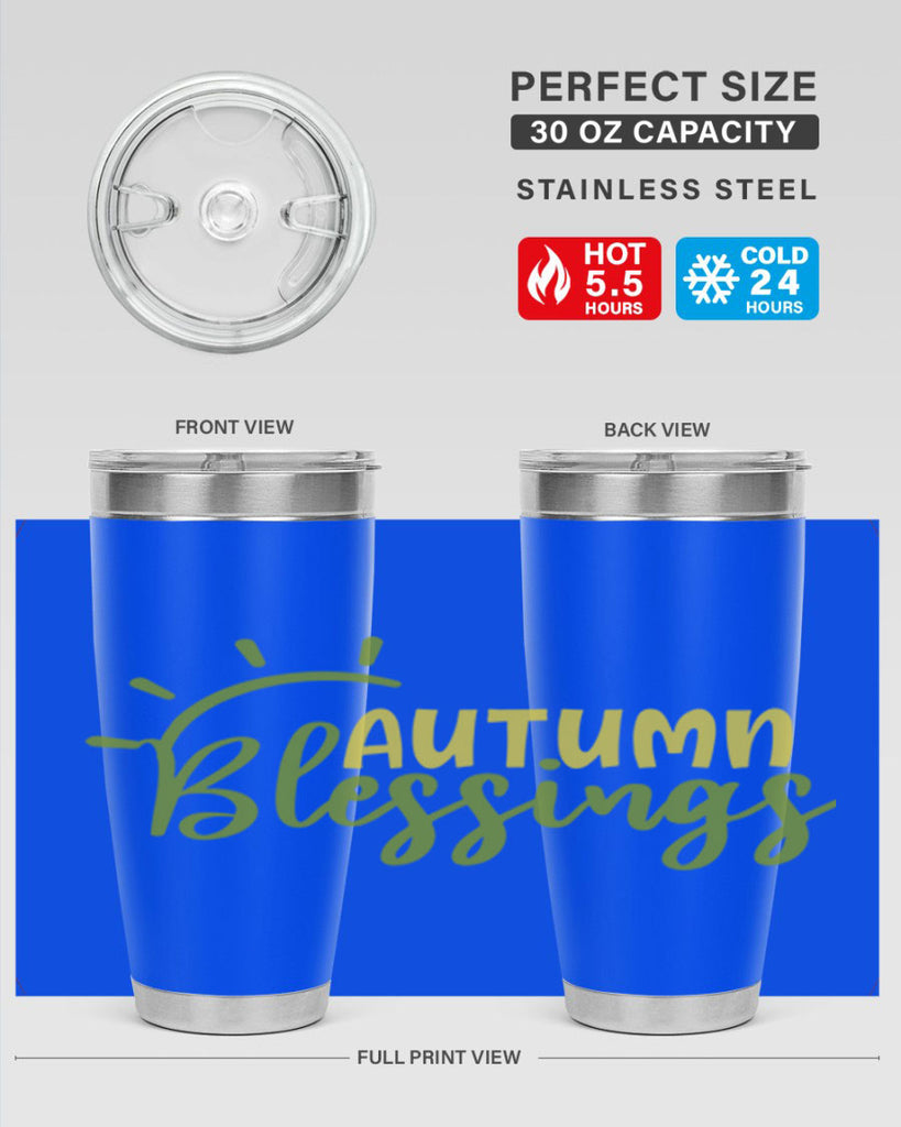 autumn blessings 66#- thanksgiving- Tumbler