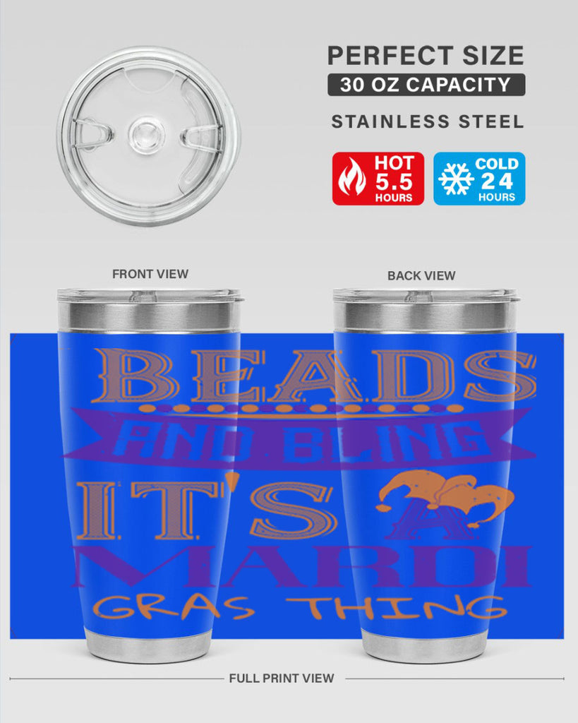 beads and bling its a mardi gras thing 51#- mardi gras- Tumbler