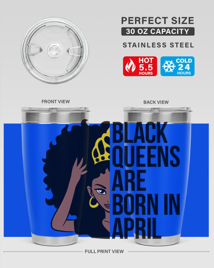 black queens are born in april 218#- black words phrases- Cotton Tank