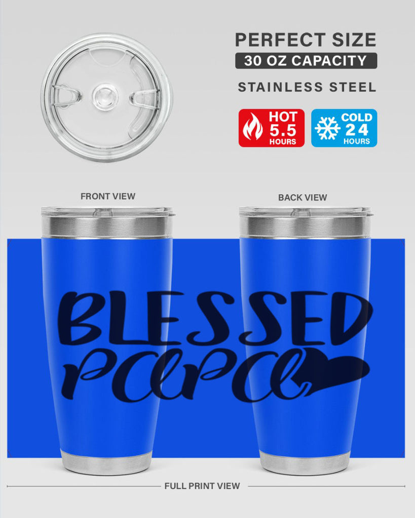 blessed papa 70#- grandpa - papa- Tumbler