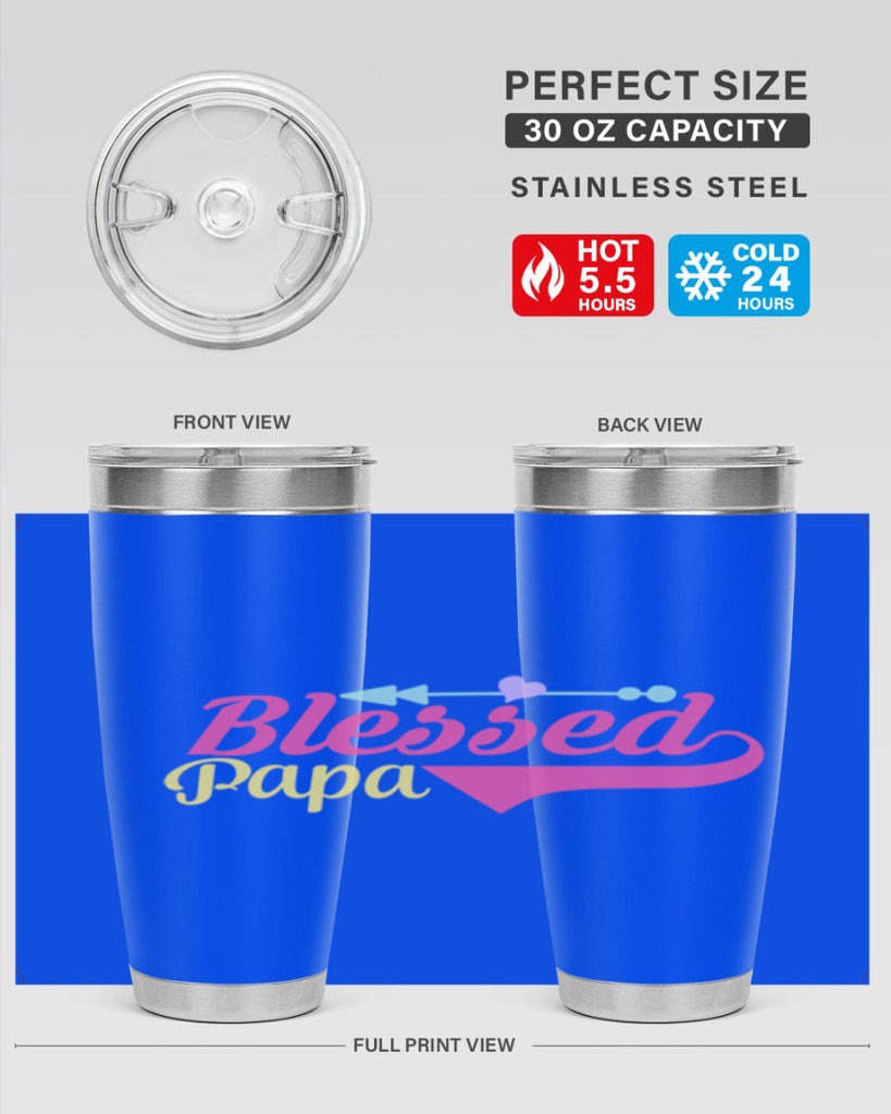 blessed papa 73#- grandpa - papa- Tumbler