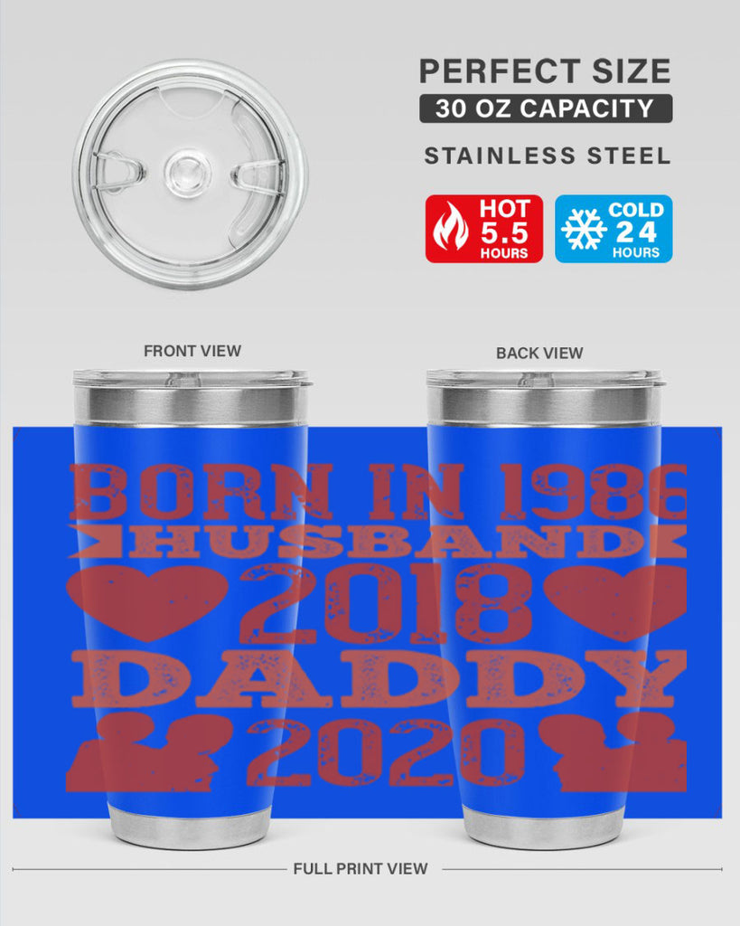 born in husband daddy 123#- fathers day- Tumbler