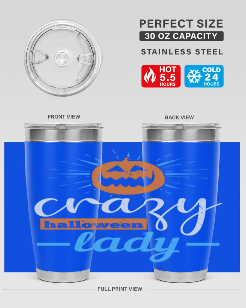 crazy halloween lady 118#- halloween- Tumbler
