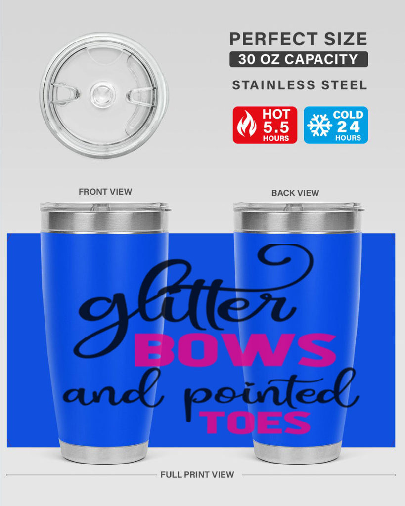 glitter bows and pointed toes 41#- ballet- Tumbler