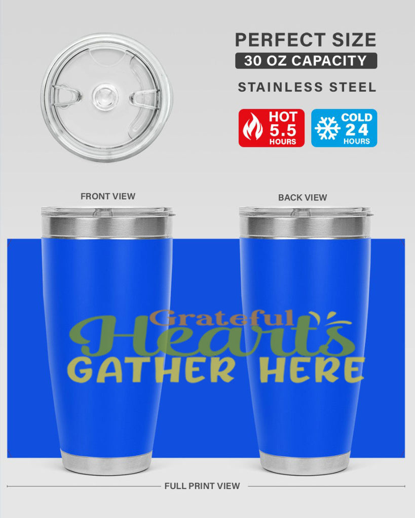 grateful hearts gather here 59#- thanksgiving- Tumbler
