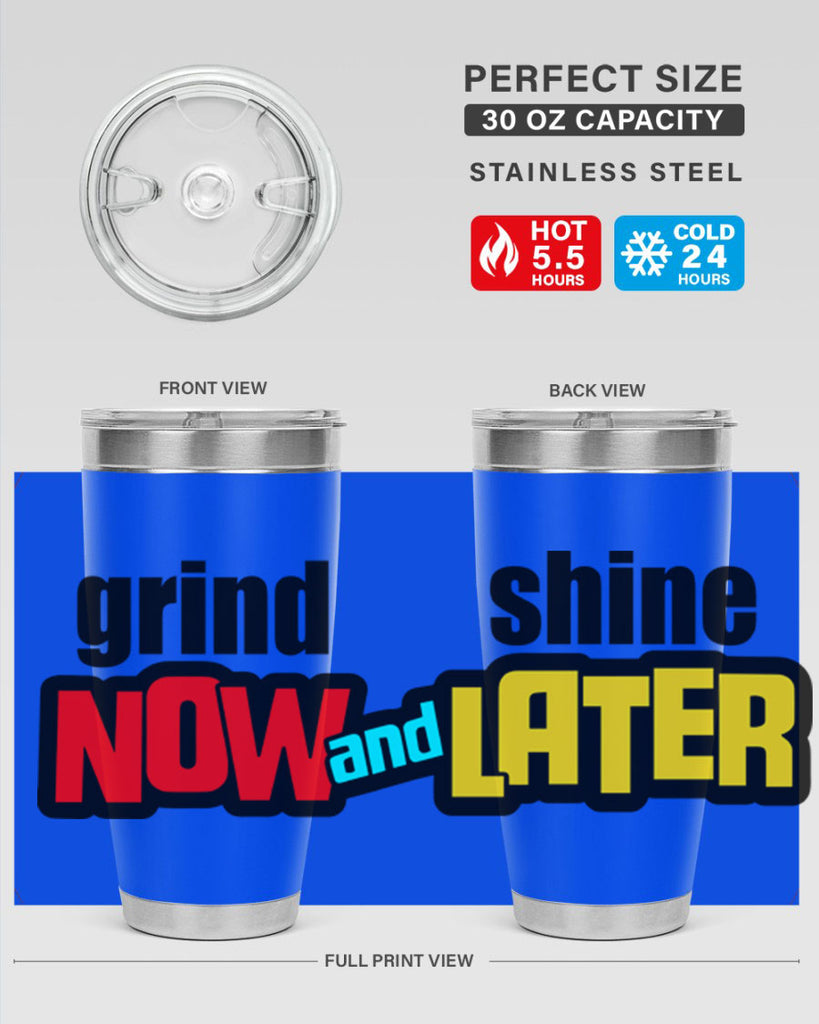 grind now and shine later 142#- black words phrases- Cotton Tank