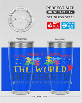 i live think experience the world differently different not less Style 20#- autism- Tumbler