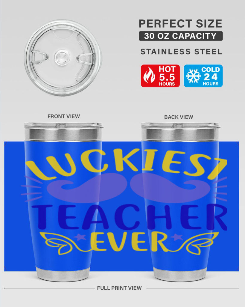luckiest teacher ever 12#- mardi gras- Tumbler