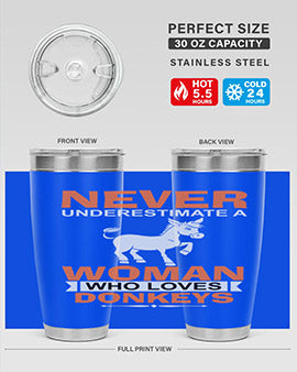never underestimate a woman who loves donkeys Style 1#- donkey- Tumbler