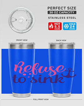 refuse to sink Style 4#- breast cancer- Tumbler