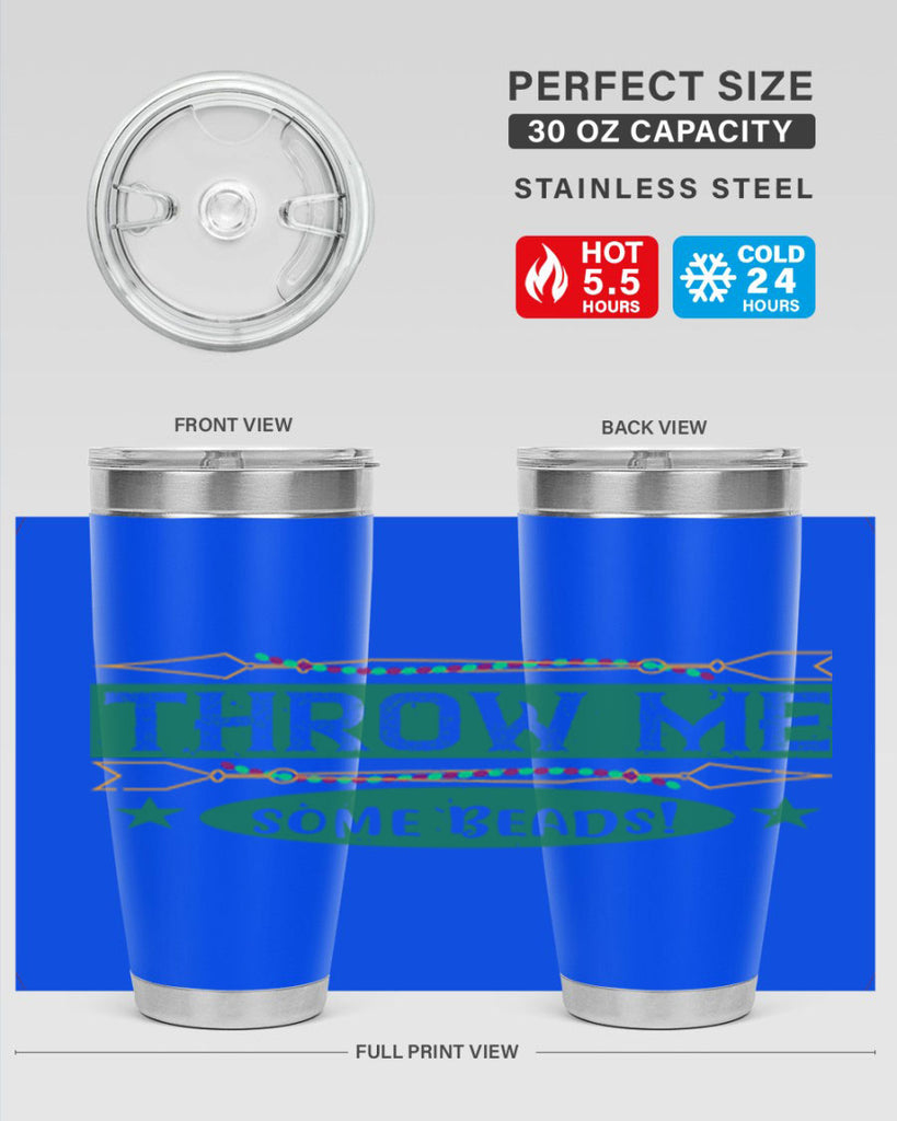 throw me some beads 34#- mardi gras- Tumbler