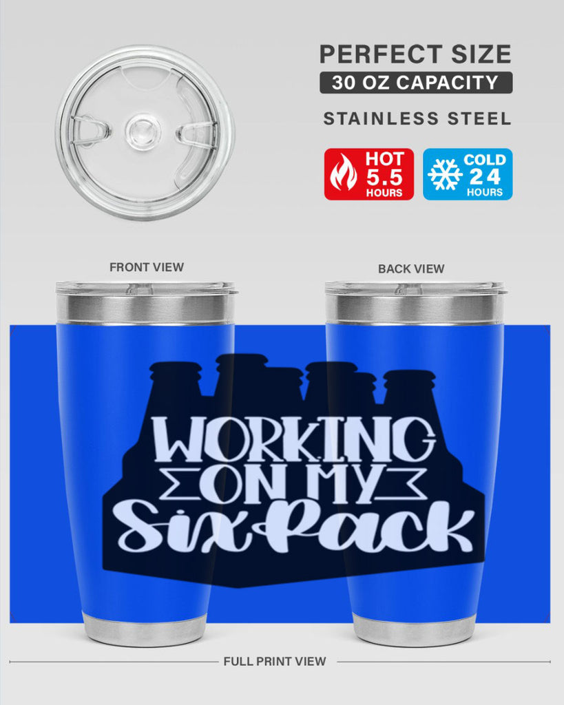 working on my six pack 13#- beer- Tumbler