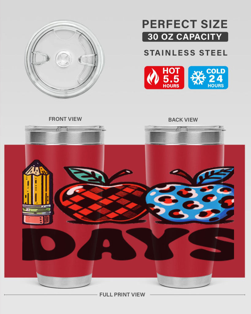 100th day of school Apple 38#- 100 days of school- Tumbler