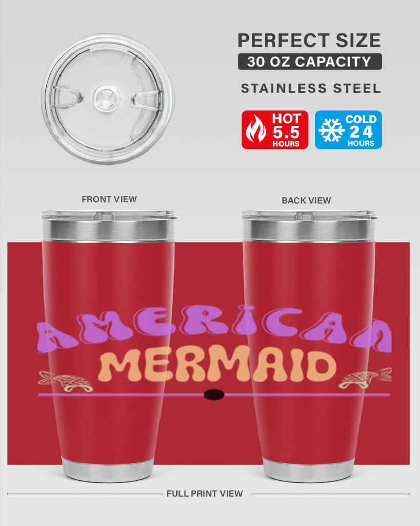 American Mermaid 16#- mermaid- Tumbler