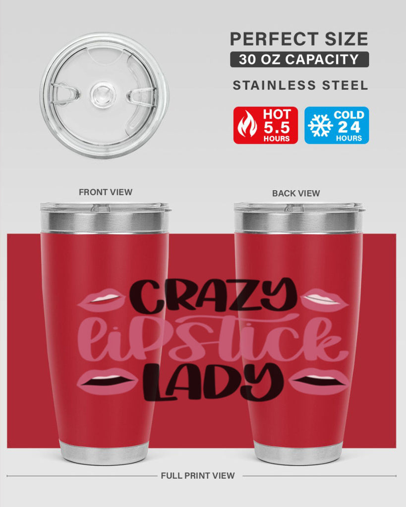 Crazy Lipstick Lady Style 107#- make up- Tumbler