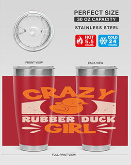 Crazy Rubber Duck Girl Style 4#- duck- Tumbler