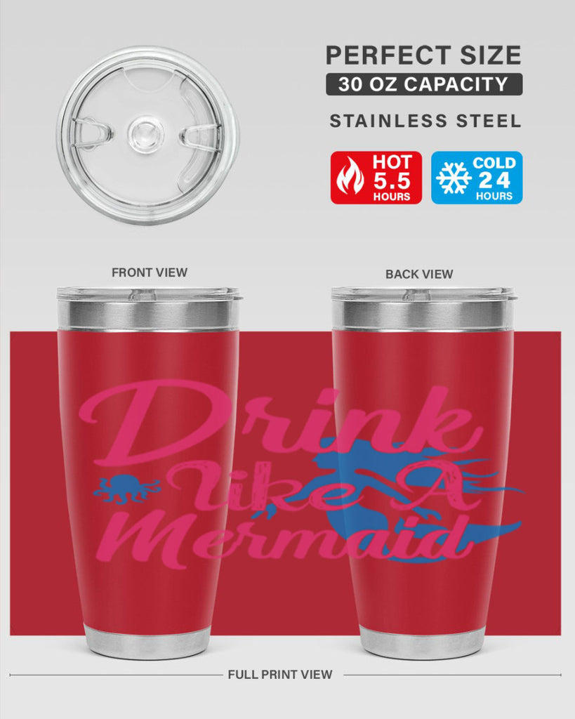 Drink Like A Mermaid 140#- mermaid- Tumbler