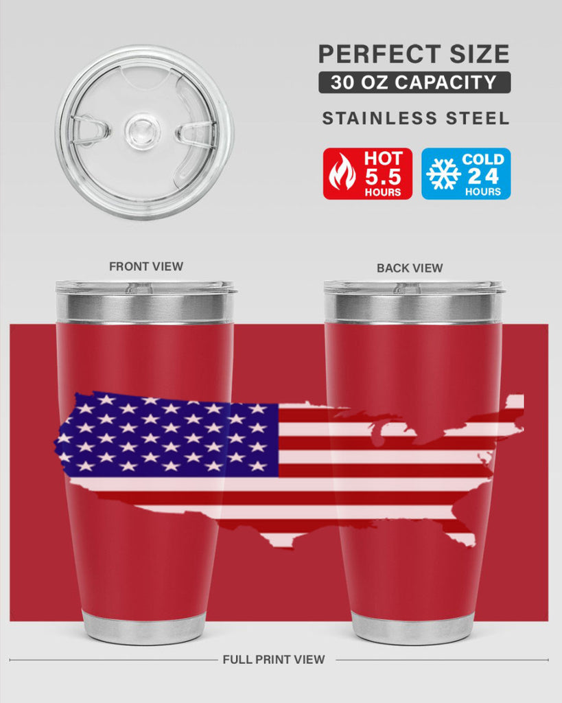 Flag With Map Style 50#- Fourt Of July- Tumbler