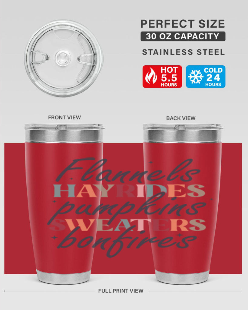 Flannels Hayrides Pumpkins Sweaters Bonfires 184#- fall- Tumbler