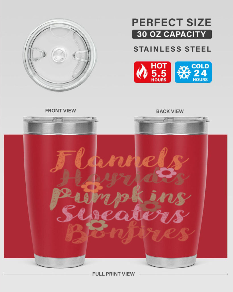 Flannels Hayrides Pumpkins Sweaters Bonfires 185#- fall- Tumbler