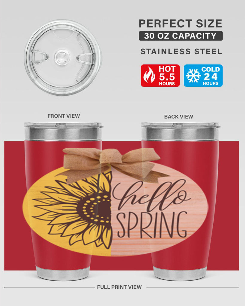 Hello spring half sunflower Mockup198#- spring- Tumbler