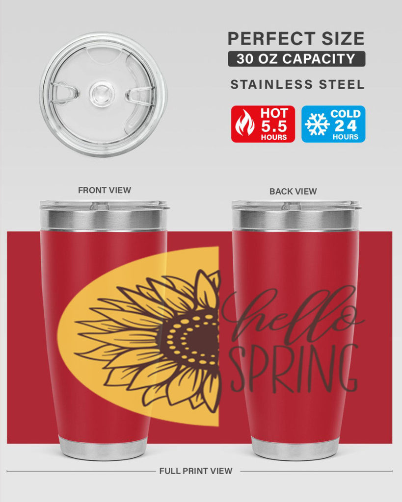 Hello spring half sunflower199#- spring- Tumbler
