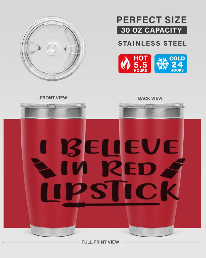 I Believe In Red Lipstick 104#- fashion- Cotton Tank
