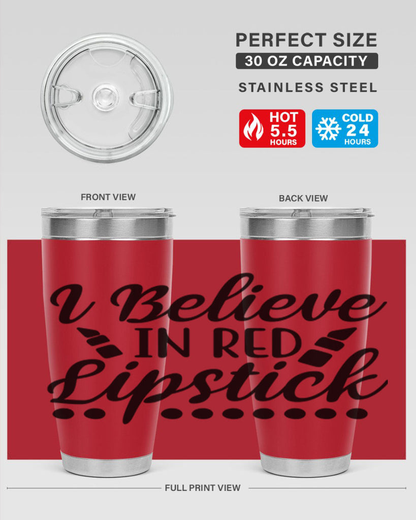 I Believe In Red Lipstick 106#- fashion- Cotton Tank
