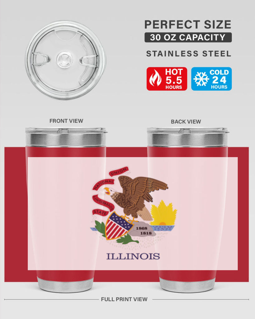 Illinois 39#- Us Flags- Tumbler