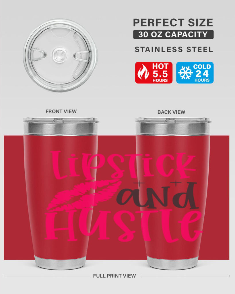 Lipstick and Hustle design Style 230#- make up- Tumbler