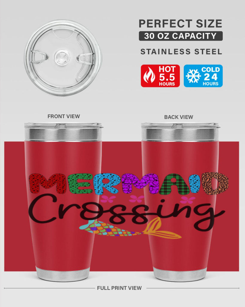 Mermaid Crossing 399#- mermaid- Tumbler