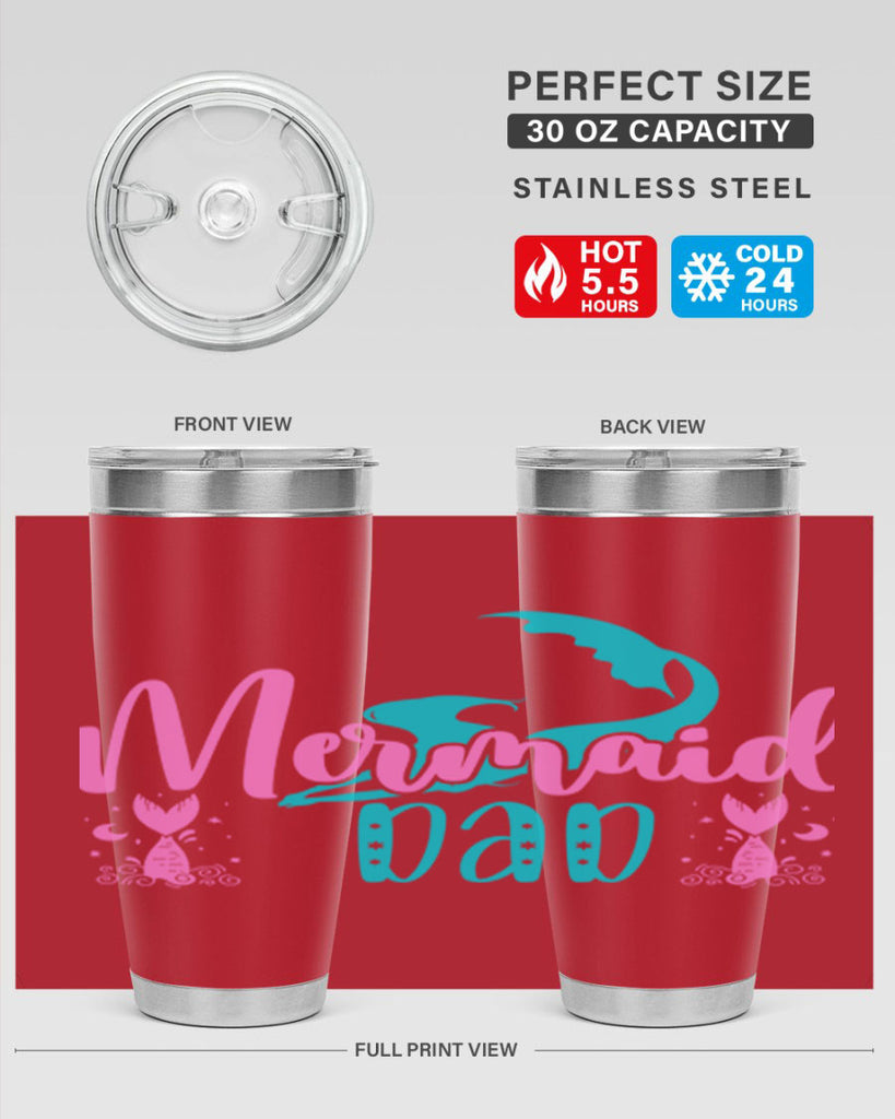 Mermaid Dad 356#- mermaid- Tumbler