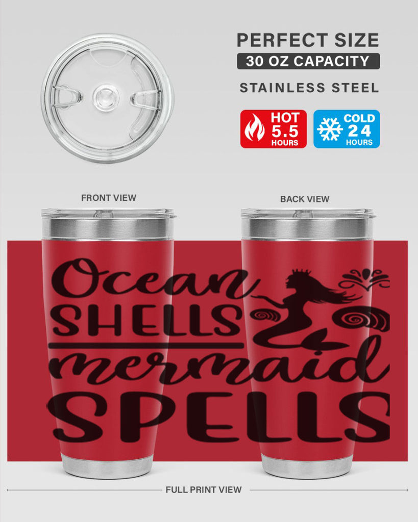 Ocean shells mermaid spells 522#- mermaid- Tumbler