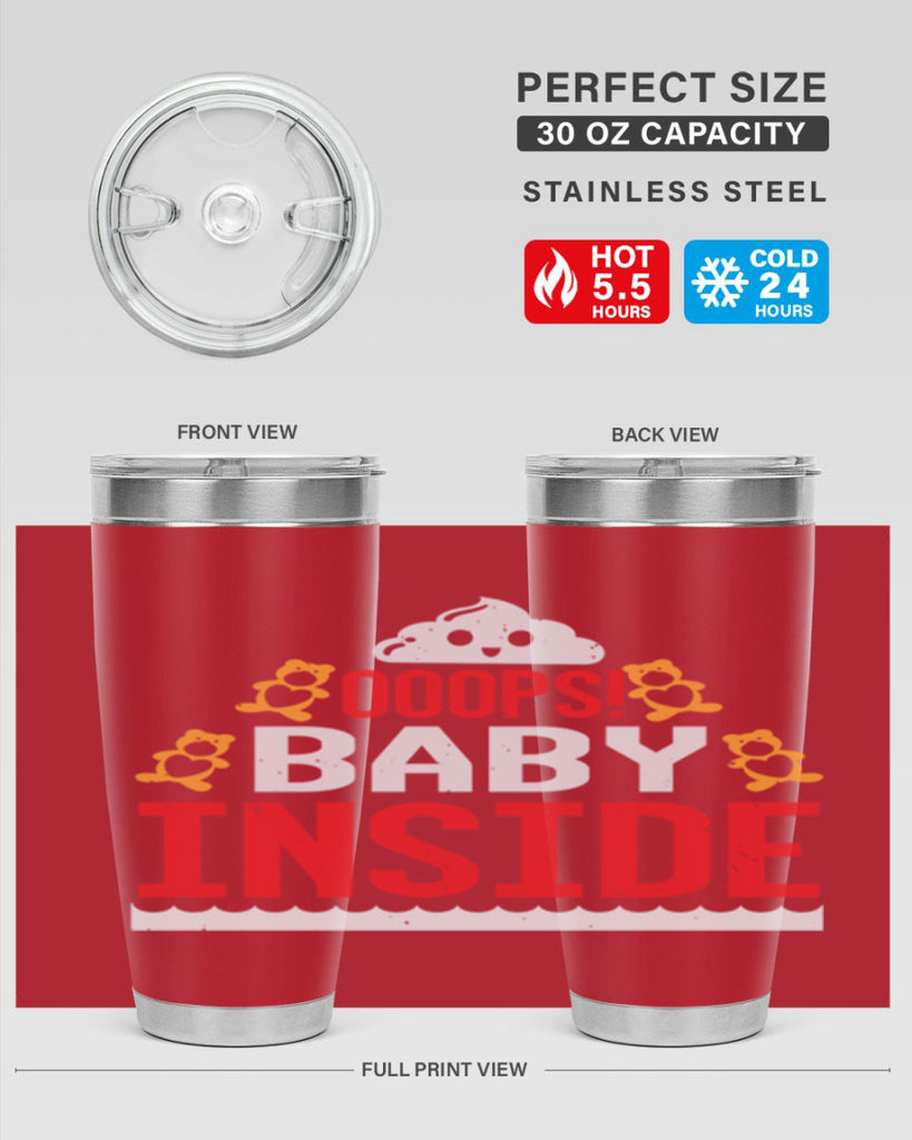 Ooops baby inside Style 24#- baby shower- tumbler