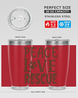Peace Love Rescue Style 23#- cat- Tumbler