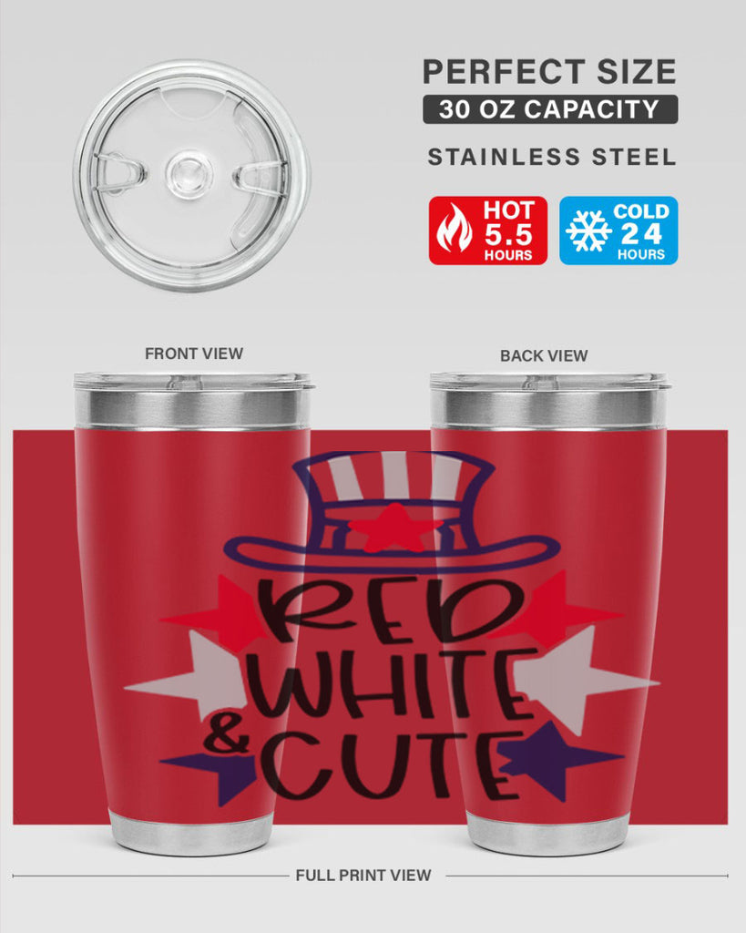 Red White Cute Style 169#- Fourt Of July- Tumbler